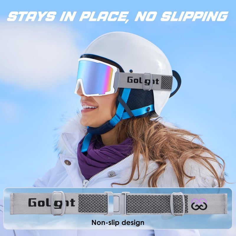 Golight OTG Ski Goggles – Hassle-Free Snow Goggles with Cylindrical REVO Lens, Anti-Fog Double Lens, UV400 & Comfortable Fit - Image 3